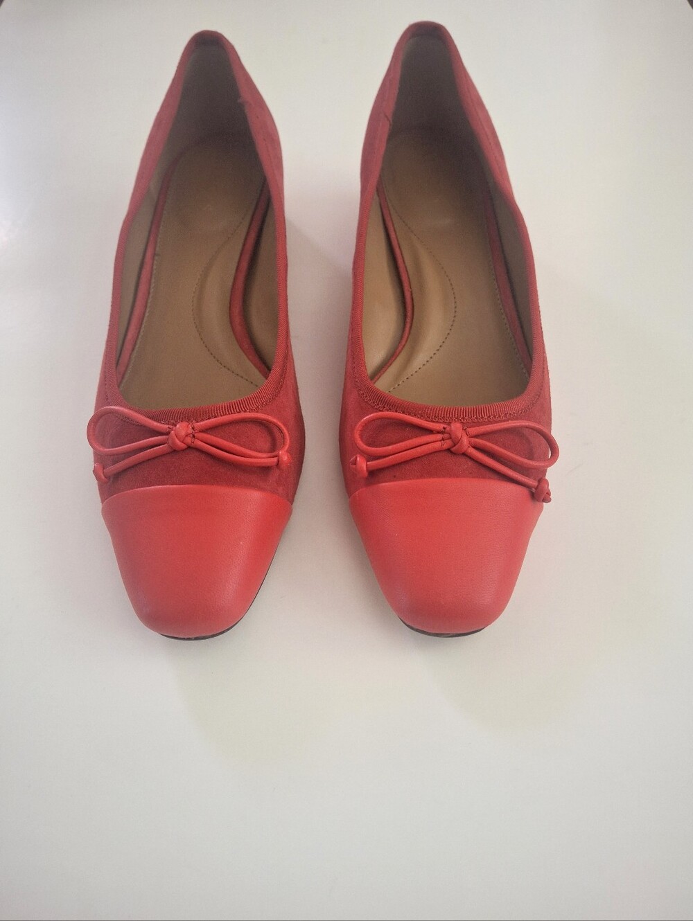 TALBOTS Red Suede Cap-Toe Block Heel Loafer- Size 9